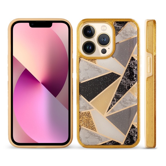 Gold Geometric Shapes Case for iPhone 13 Pro Max - Picture 2 of 3